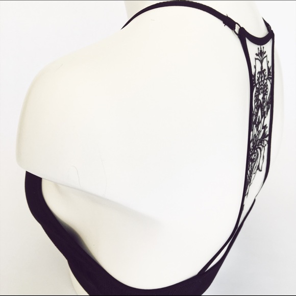 RESTOCKED π₯ Sheer Mesh Floral Racerback Bralette - Picture 2 of 6